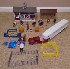 Breyer 59197 Red Stablemates Stable, New Ray truck & Trailer, Breyer Doll