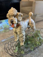 Breyer Poodle Dog Collectible Figure Vtg 1960's Smoke Grey Red Collar 9" x 8"