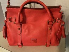 Dooney & Bourke Small Florentine Leather Satchel In Salmon RARE