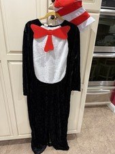 Dr. Seuss Halloween Costume with Dr. Seuss Hat, Adult Small-Medium Preowned Read