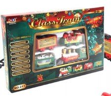 Electric Christmas Train Set Tree Surround Track with Music Light Santa Claus