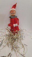 Elf Knee Hugger Tinsel Burst Christmas Tree Topper Ornament Japan