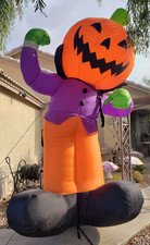 GEMMY 2005 HALLOWEEN AIRBLOWN INFLATABLE 12' LEANING DRACULA PUMPKIN MAN YARDART