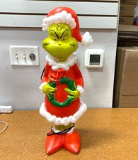 Gemmy The Grinch With Wreath 24" Christmas Light Up Blow Mold Dr. Seuss