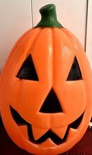 General Foam Plastics Blow Mold Pumpkin Light Up Halloween Jack O Lantern 21”