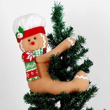 Gingerbread Man Christmas Tree Topper Plush Hugger Decor for Tree & Ornaments
