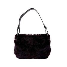 GUCCI Vintage Burgundy Fur Shoulder Bag