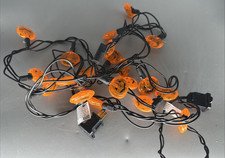 Halloween 1 string 20 flat orange pumpkin lights plug in