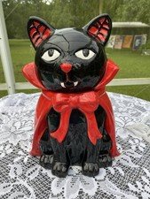 Halloween Dracula Cat Cookie Jar