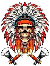 INDIAN Chief SKULL Car Window Vinyl Decal Graphic Laptop Truck Sticker NEW