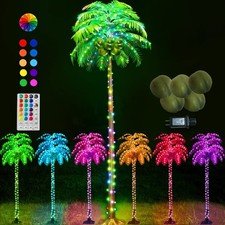 Ledido 7FT Lighted Palm Tree Color Changing with 5 Coconuts, 218LED Artificia...
