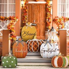 Moucuny Set of 6 Farmhouse Fall Decoration for Home Outdoor Pumpkin Fall Porc...