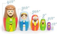 - Nesting Nativity Set for Kids - Christmas Nesting Dolls, Wooden Toys Playse...