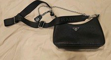 Prada Re-Edition 2005 Black Saffiano Leather Crossbody Bag Authentic