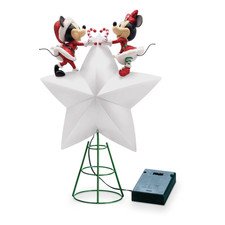 Rare Disney 2020 Santa Mickey and Minnie Mouse Light-Up Christmas Tree Topper