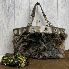 Rare Gucci Exclusive Limited Fur Hand Bag Tote Bag Used 71212