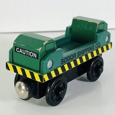 Thomas the Train Dock Cargo Car Tender Wooden Railway Shipping Green Friends