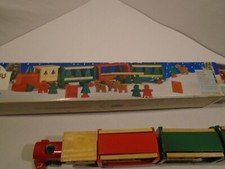 Train Set decor wood Scene Country International Christmas 1994 Handcrafted Vtg