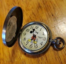 Vintage - Disney - Verichron - Mickey Mouse Pocket Watch with New Battery