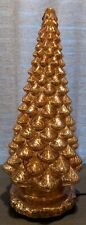 Vintage Amber Glass Light-up Color Changing Christmas Tree 16in