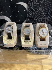 Vintage Disney Watches Lot Of 3 By Lorus With Display Cases