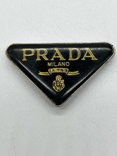 Vintage Prada Milano Dal 1913 Black Gold M285 Keychain Purse Fob Charm Logo
