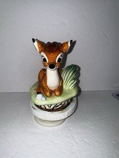 Vintage Walt Disney Schmid Bambi Rotating Music Box