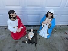 VTG 4 Piece Illuminated Empire Blow Mold Set Nativity Scene Xmas Décor HTF