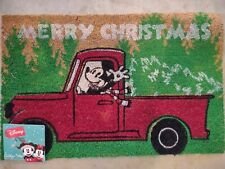Walt Disney Mickey Mouse Merry Christmas Outdoor Heavy Coir Straw Door Mat New