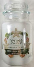 Yankee Candle CHRISTMAS AT THE BEACH Large Jar 22 Oz White Housewarmer New Wax