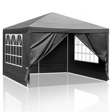 10'x10'Outdoor Gazebo Canopy Wedding Party Tent NO Removable Wall Black