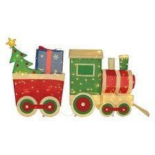 5 Ft. Train Set Outdoor Holiday Yard Decoration Warm White LED with Christmas Tr