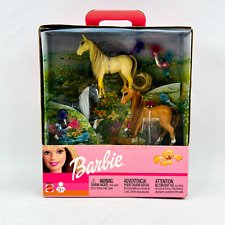 Barbie Mini Show Ponies Set of 3 Mattel 2002 Brown Gray Cream Horses 88812 NRFB