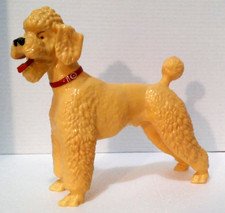 Breyer Vintage Standard Poodle Figure Cream/White w/Red Collar 8" tall 9" long