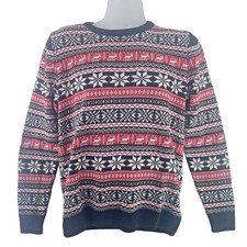 British Christmas Jumpers Red Deer Knitted Men's Christmas Jumper, Black/Red S
