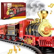 Christmas Train Set with Smoke, Lights, and Sound - Ideal Gift for Toddlers...