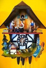 Classic SCHMECKENBECHER Musical Lumber Mill Musical Cuckoo Clock #5, Intact!