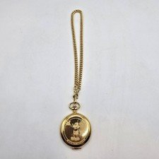 Disney Mickey Mouse Gold Plated Pulsar Quartz Pocket Watch Protection Stickers