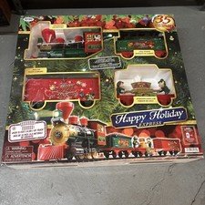 Eztec Happy Holidays Express Christmas Train Set 35 pcs w Windmill Car Brand New