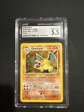 Pokemon Base Set Charizard 4/102 Holo Rare CGC 5.5 Excellent Condition WOTC 1999