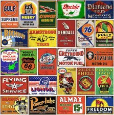 Reproduced Vintage Tin Signs, Gas Oil Retro Advert Metal Sign for Garage Man Cav