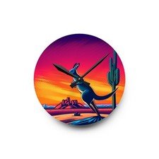 Retro Kangaroo Wall Clock, Vintage Animal Clock, Unique Acrylic Timepiece,
