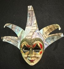 Small 7" Venetian Porcelain Decorative Mask Hand painted Wall Hanging Italy