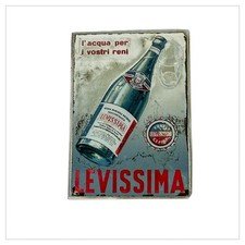 Vintage Advertising Mirror Water Levissima 1950s 11 X 16 Cm