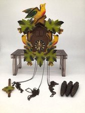West Germany E. Schmeckenbecher Santa Lucia Cuckoo Clock Swinging Child & Bird