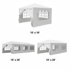 10'x10'/20'/30' Outdoor Party Tent Gazebo White Canopy Wedding Tent w/Sidewalls