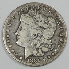 1881-CC MORGAN 90% SILVER DOLLAR, $1 XF DETAILS Coins: US