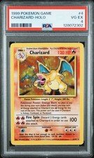 1999 POKEMON BASE SET #4 CHARIZARD HOLO PSA 4