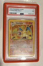 1999 POKEMON BASE SET UNLIMITED #4 CHARIZARD-HOLO PSA 7 W/GRADED GUARD