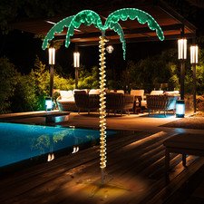 7ft Lighted Palm Tree 31V LED Rope Light Coconut Tree for Christmas Decoration